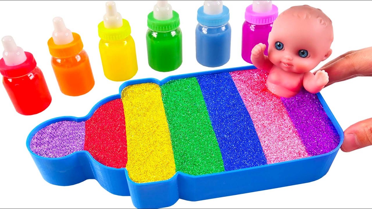 🍼✨ Video Satisfactorio | Cómo Hacer un Biberón con Slime | ASMR de Corte | Rainbow TH Sand