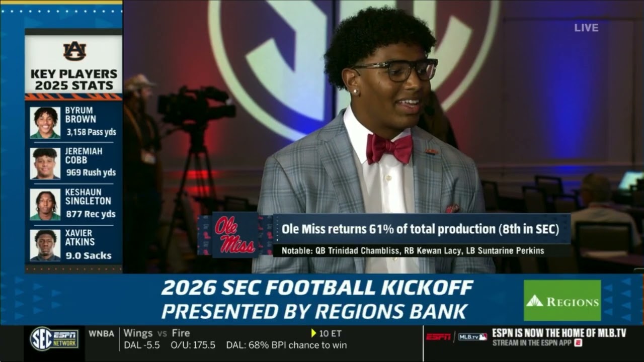 Trinidad Chambliss Visits the SECN Set at Media Day (07-22-26)