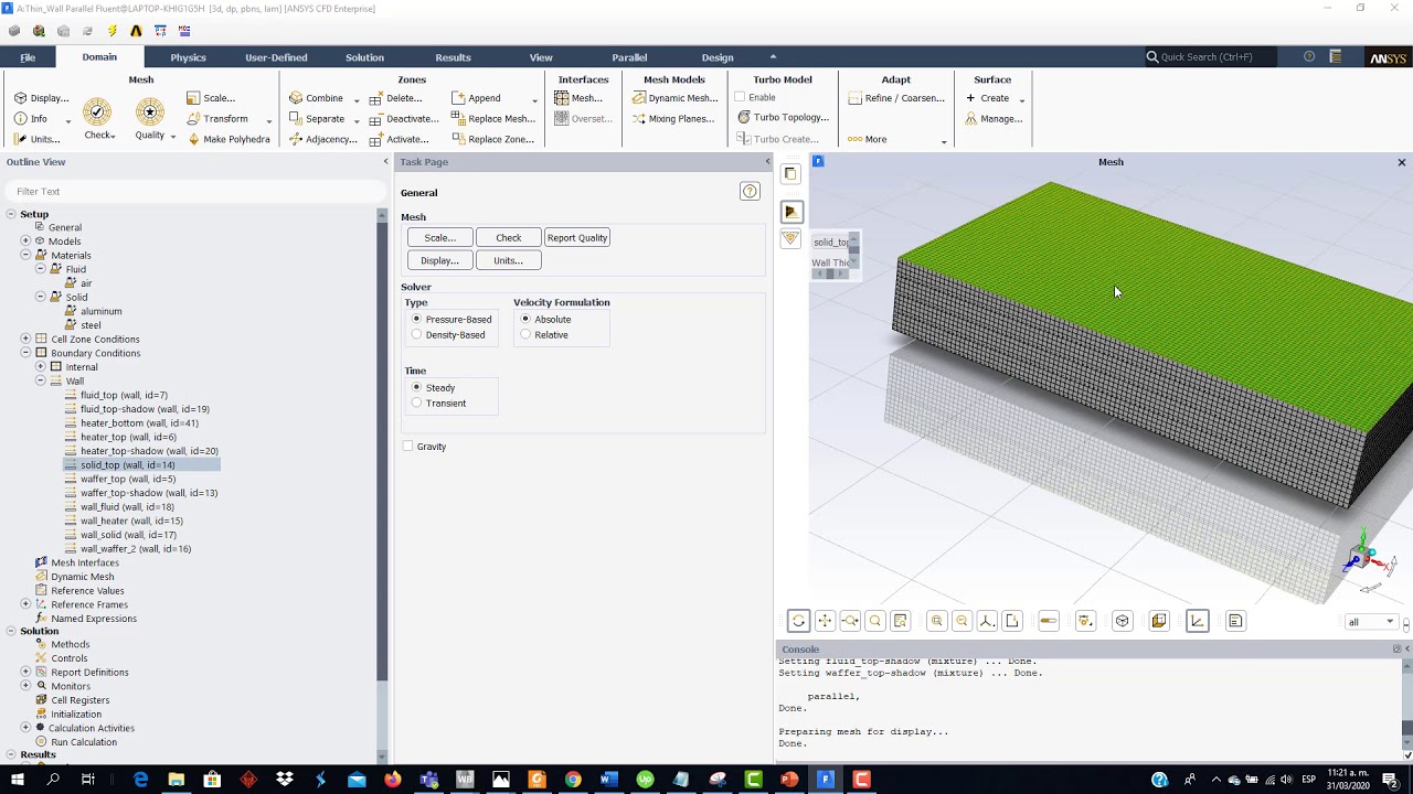 Thin Wall model set up - ANSYS Fluent