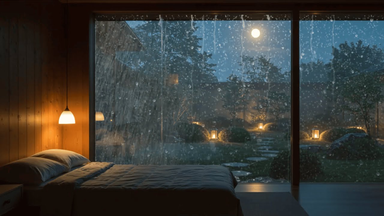 Glass Wall Cabin in the Rain 🌧️✨ | 10 Hours of Soothing Rain for Insomnia Relief