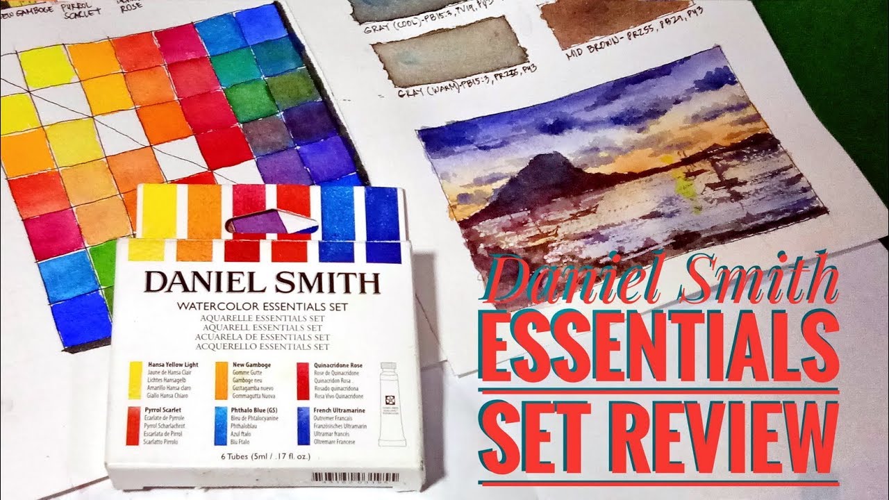 Обзор набора Daniel Smith Essentials: сочетание чёрного, серого и телесных оттенков с основными ц...
