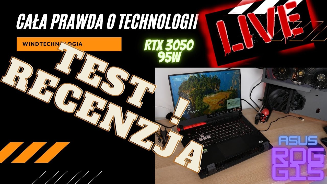 Test Laptopa ASUS Rog Strix G15 RTX3050 95W R7 4800H ! Testy w grach , programach , rozkręcimy