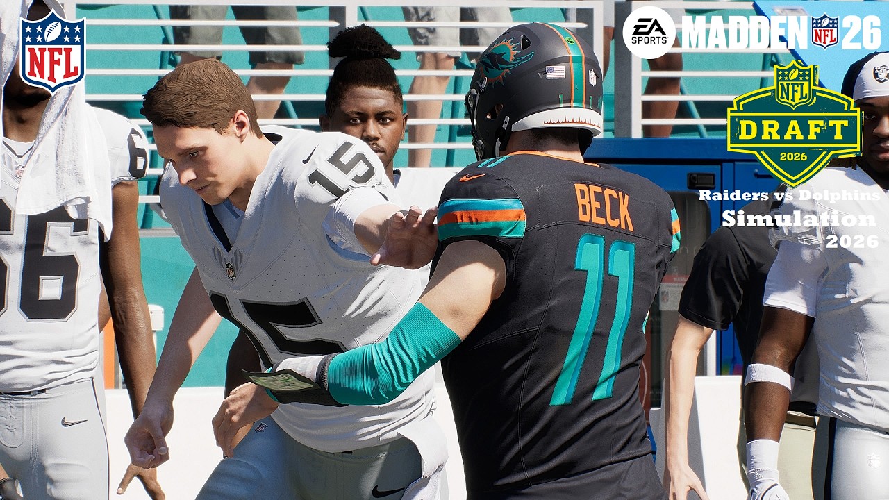 Madden 26 Fernando Mendoza Raiders vs Carson Beck Miami Dolphins Sim NFL DRAFT EARLY 2026 Game Play