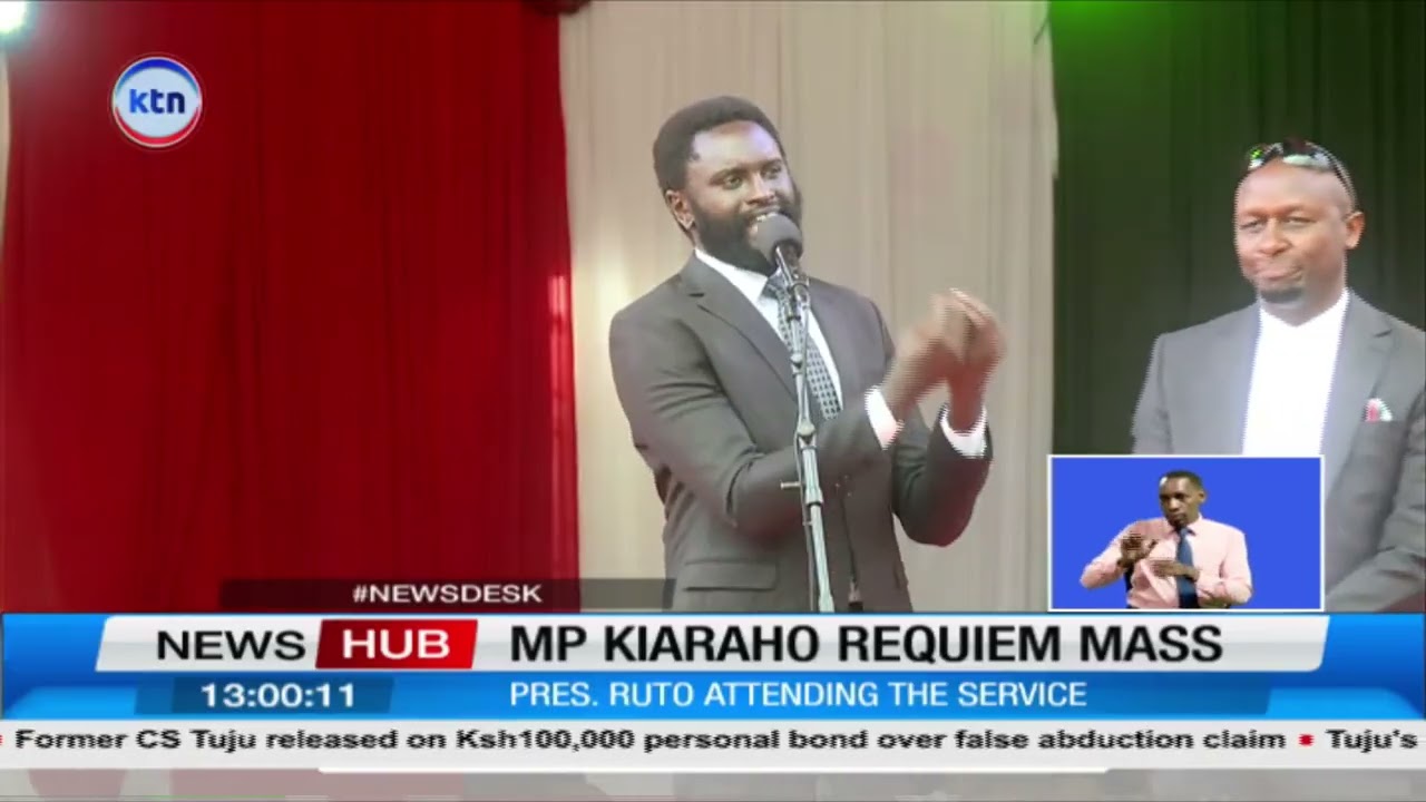 President William Ruto and Rigathi Gachagua attend Olkalau MP David Njuguna Kiaraho&rsquo;s requiem