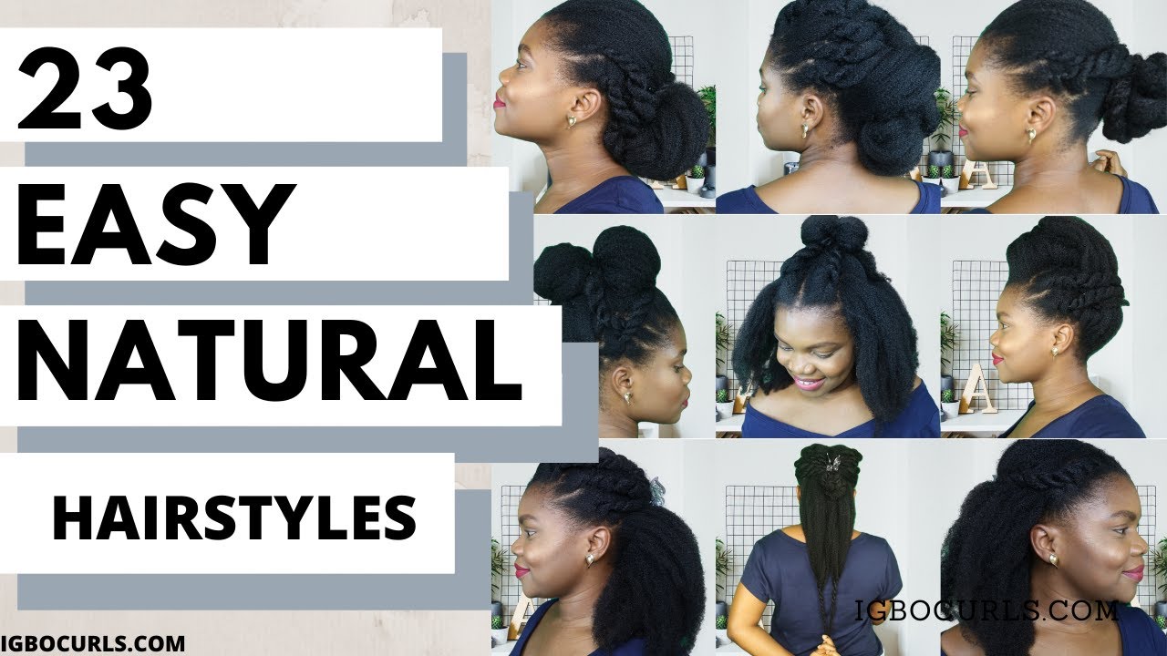 DIY 23 Natural Hairstyles for Black Women on Type 4 Natural Afro Hair (for Short, Medium, Long Hair)
