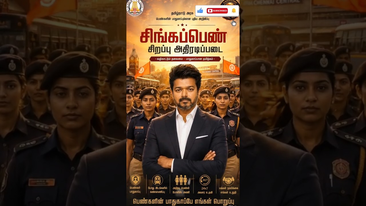 🦁 Women's Safety, Our Mission! 💪 | சிங்கம் பெண் 👮&zwj;♀️ #singappen #thalapathyvijay #cmvijay #vijaycm