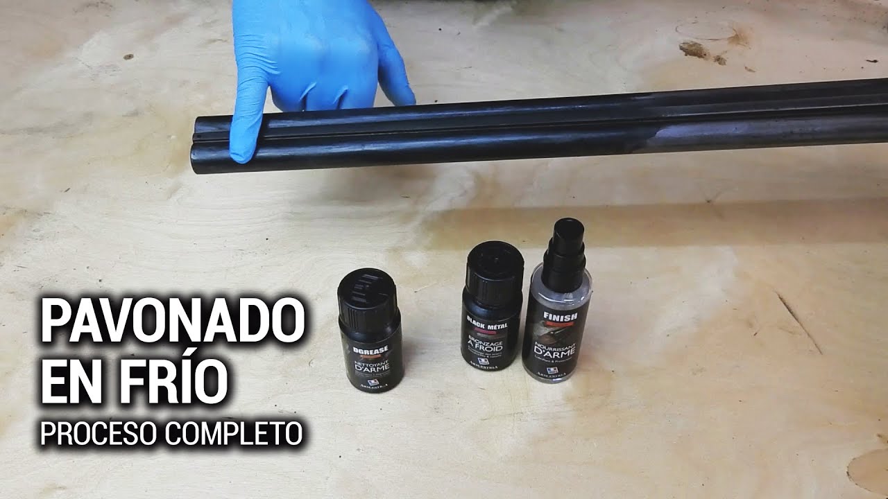 Pavonado en frío con productos Armaestria (DGREASE, BLACK METAL y FINISH)