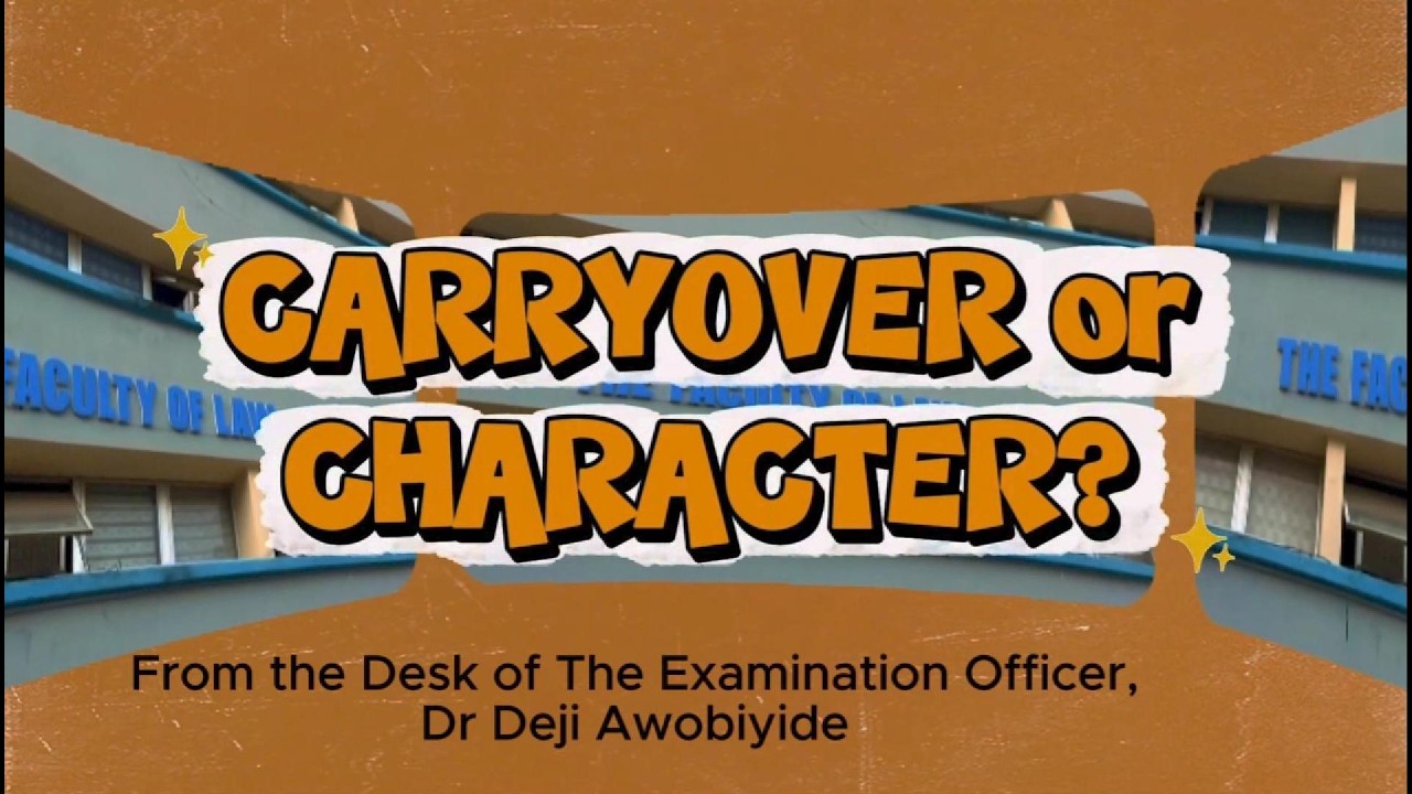 Carryover or Character?| A short film on Examination Malpractice| Incomparable Faculty of Law Studio