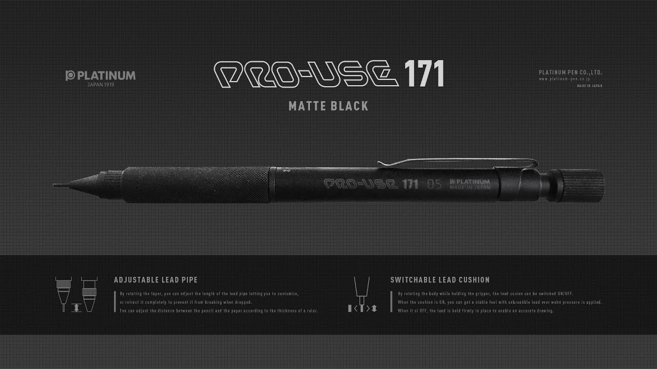 【新商品】超カッコ良くて満足！PLATINUM PRO-USE 171 MATTE BLACK (プラチナ万年筆 プロユース 171 #1マットブラック)(型番：MSDA-2500)