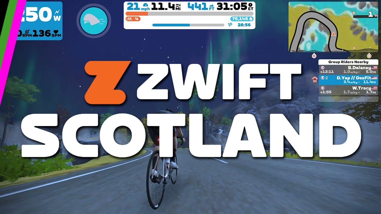 NEW Zwift Scotland World Preview // Riding the New Scotland Courses in Zwift