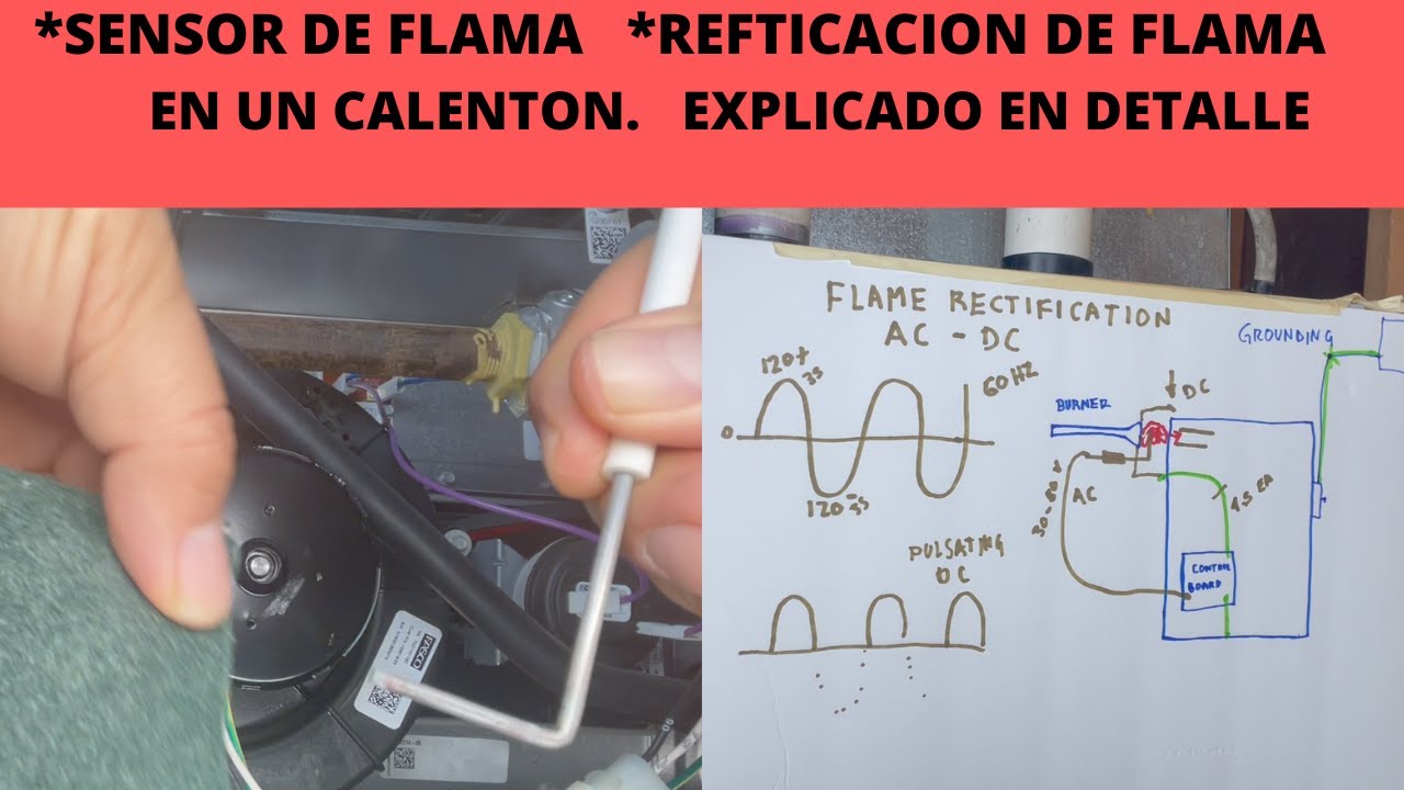 SENSOR DE FLAMA. RECTIFICACION DE FLAMA EN UN CALENTON. EXPLICADO EN DETALLE.