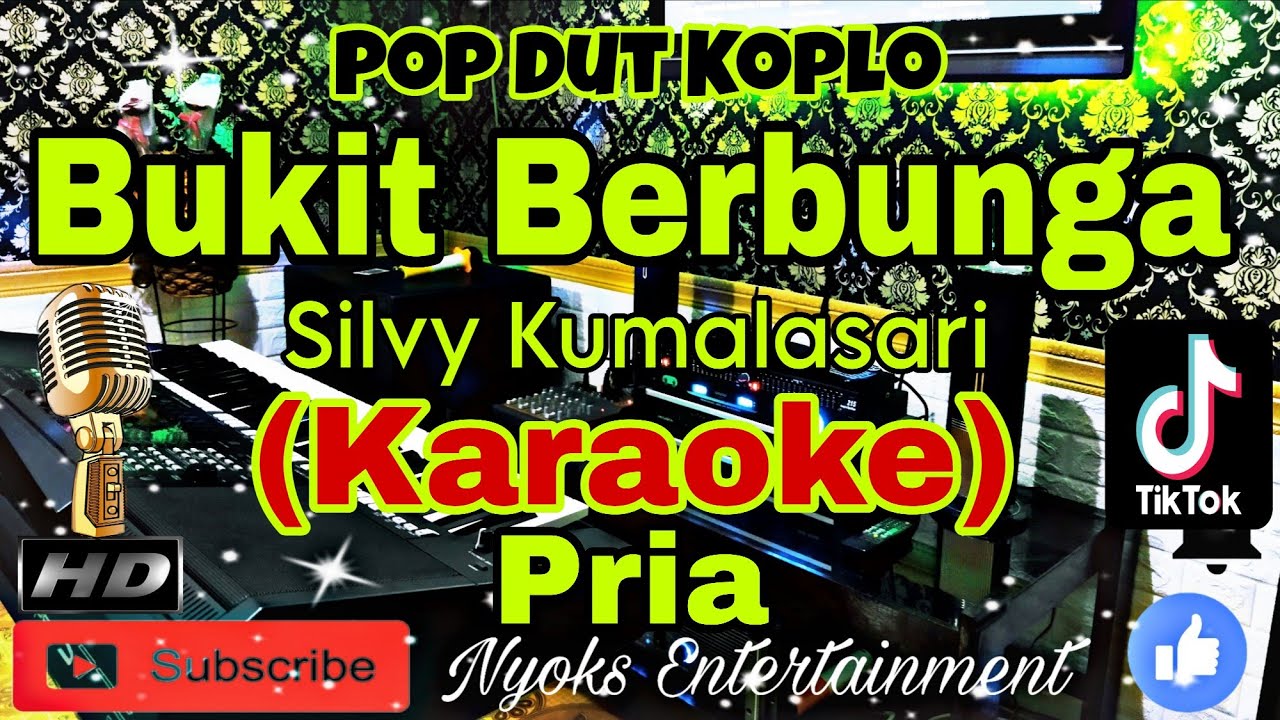 BUKIT BERBUNGA- Silvy Kumalasari - Uci Bing Slamet (Karaoke) Pop Dut Koplo || Nada Pria || E minor