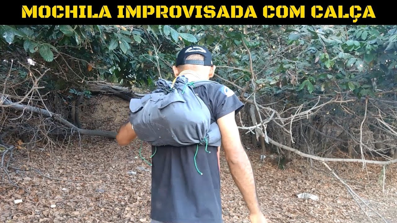MOCHILA IMPROVISADA COM CAL&Ccedil;A