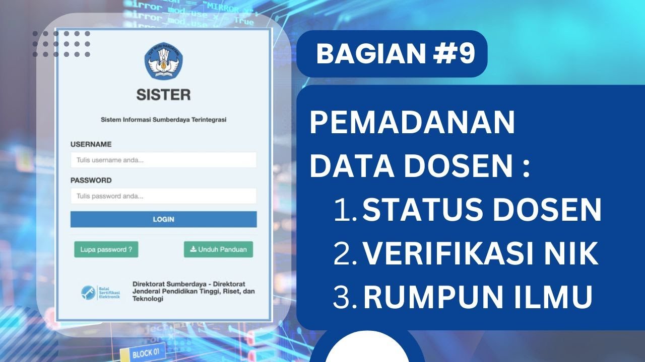 Tutorial SISTER Pemadanan Data Dosen