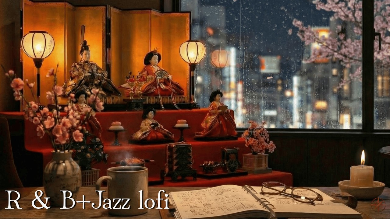 ひな壇の灯りと雨の東京 - Hinamatsuri R&B + Jazz Lofi for Work & Relax | Tokyo Night Rain & Warm Rhodes