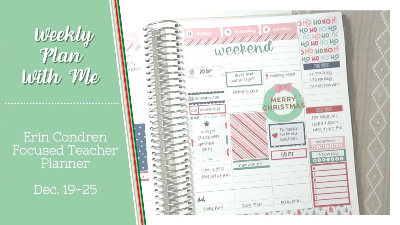 PLAN WITH ME | Dec. 19 - 25 | Merry Christmas! | EC 7x9 Focused Teacher Planner