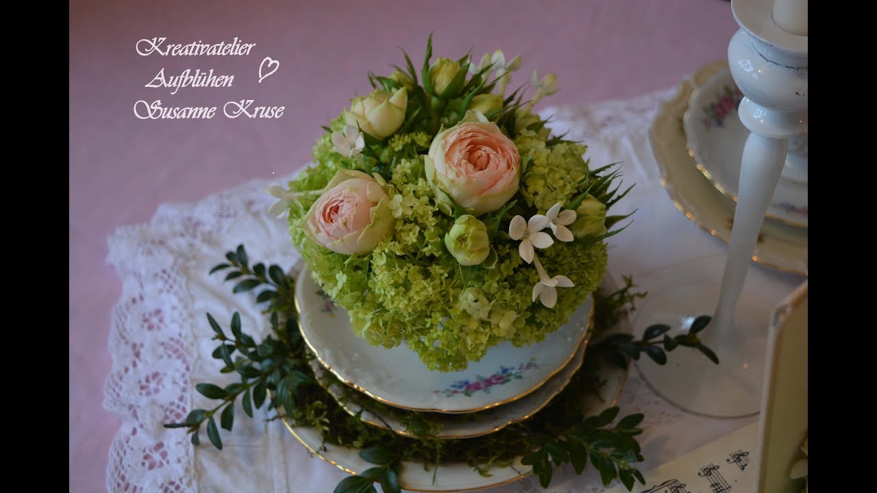 DIY: Blumen Deko selber machen - in Vintage-Porzellantasse - Teil 2