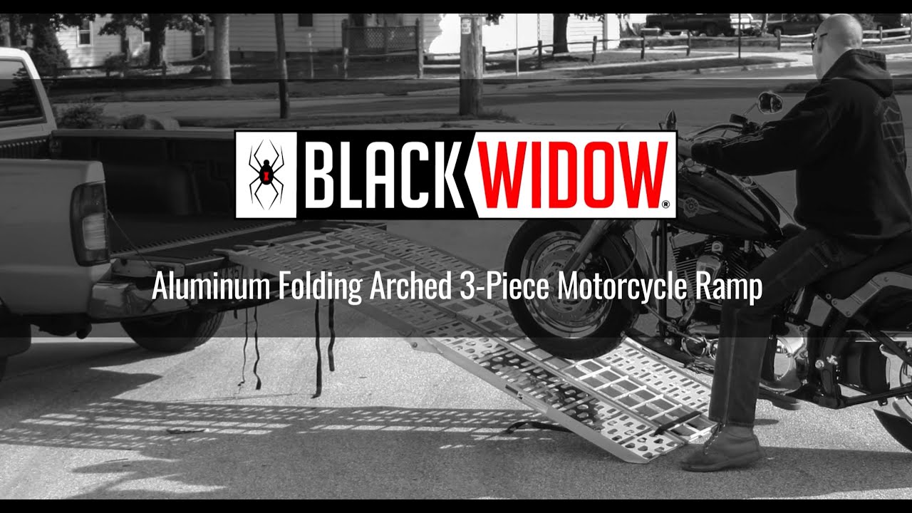 Black Widow Aluminum Folding Arched 3 Piece Motorcycle Ramp