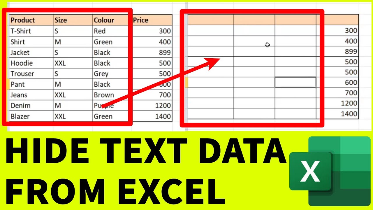 How to Hide Text in Excel