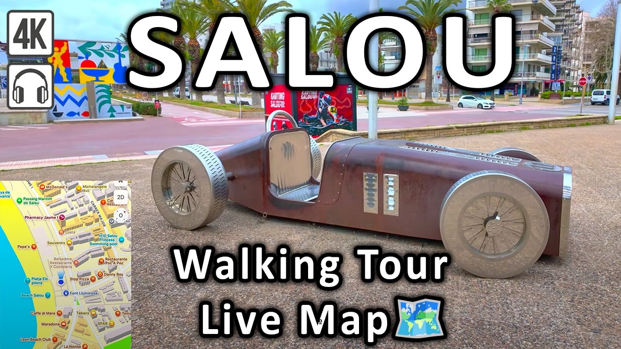 SALOU Walking Tour with Live Map 🗺️ | Explore the Streets in 4K | March 2025