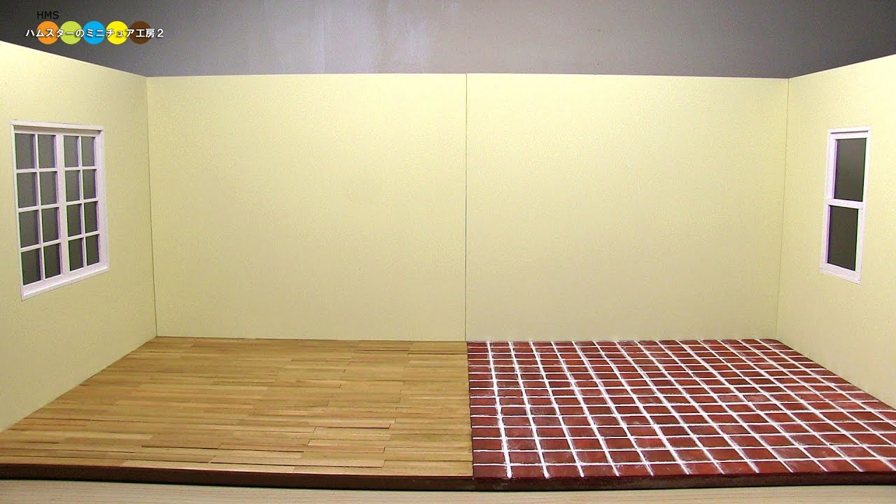 DIY Miniature Dollhouse Living Room and kitchen Space ミニチュアリビングルーム＆キッチンスペース作り