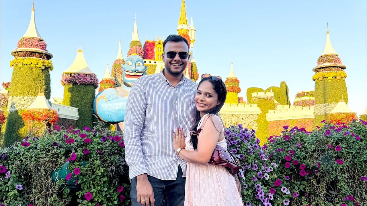 DUBAI VLOG 3🇦🇪Miracle Garden එකේ ලස්සන⛲️🌻Global Village එක නම් fun🎡🎪Must try desserts😮‍💨budget 🛍️🛒