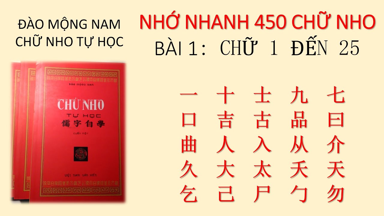 LEVEL 1 HỌC CHỮ HÁN NÔM Bài 1 - dựa theo CHỮ NHO TỰ HỌC của Đào Mộng Nam