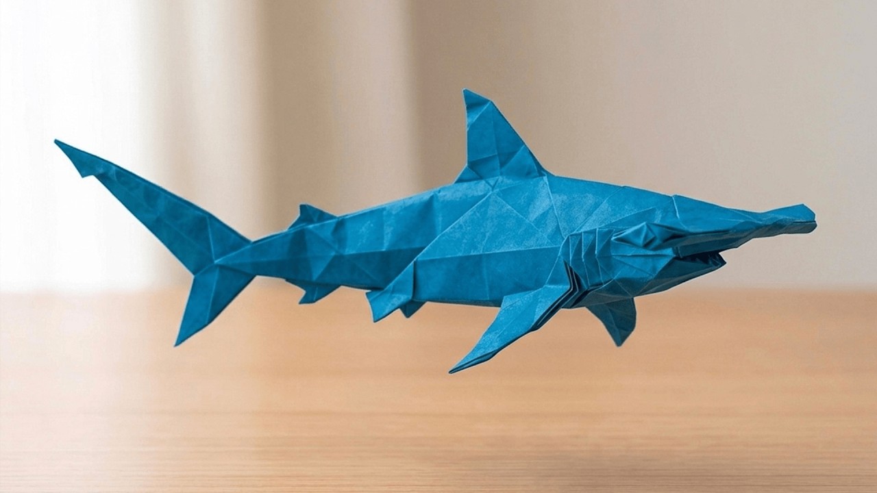 Comment fabriquer un requin marteau en origami | Tutoriel requin en papier |Tutoriel étape par étape