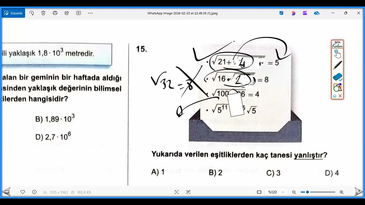 KAREKÖK DAKİKA TÜRKİYE GENELİ DENEME ÇÖZÜMLERİ BÖLÜM 2