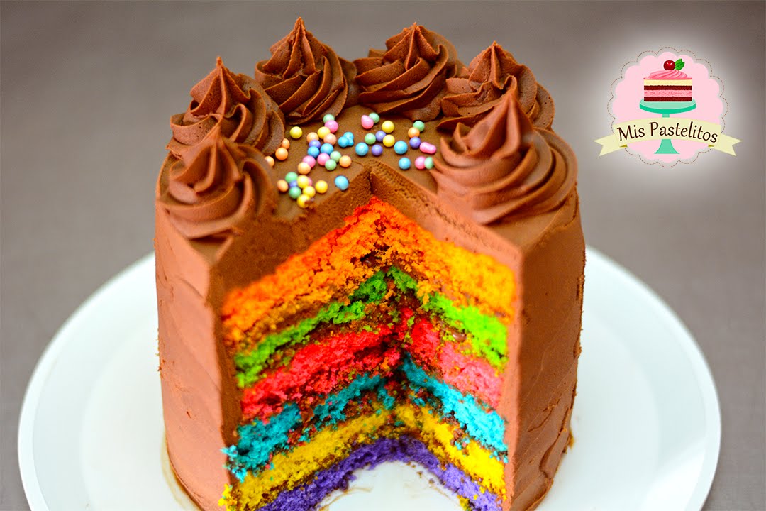 PASTEL ARCOÍRIS | HAZ TU PROPIA MEZCLA Y FROSTING | MIS PASTELITOS
