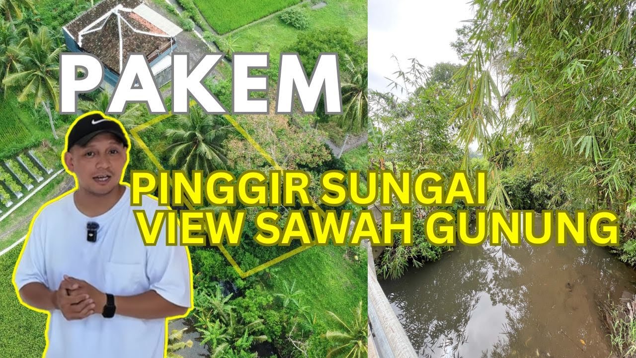EP244-Jual Tanah Pinggir Sungai Pakem View Sawah dan Gunung