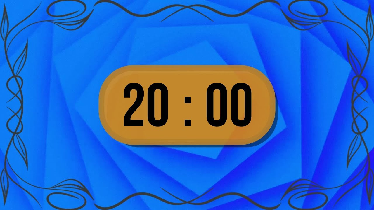 20 Minutes Countdown Timer⏳ | ⭐️Spiritual Sleep Music🌃 | Blue Concentric Pentagons Background🔵