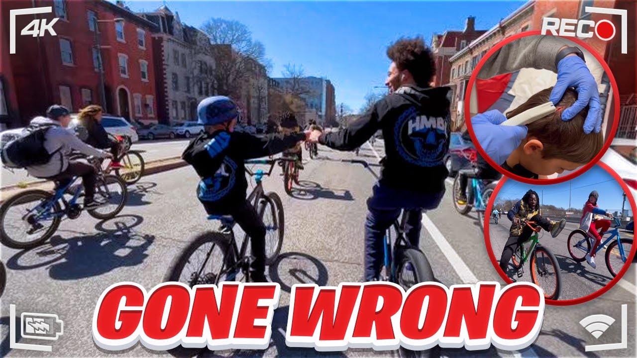 Bike Life Rideout Gone Wrong. Lil Bro Gets Staples!!