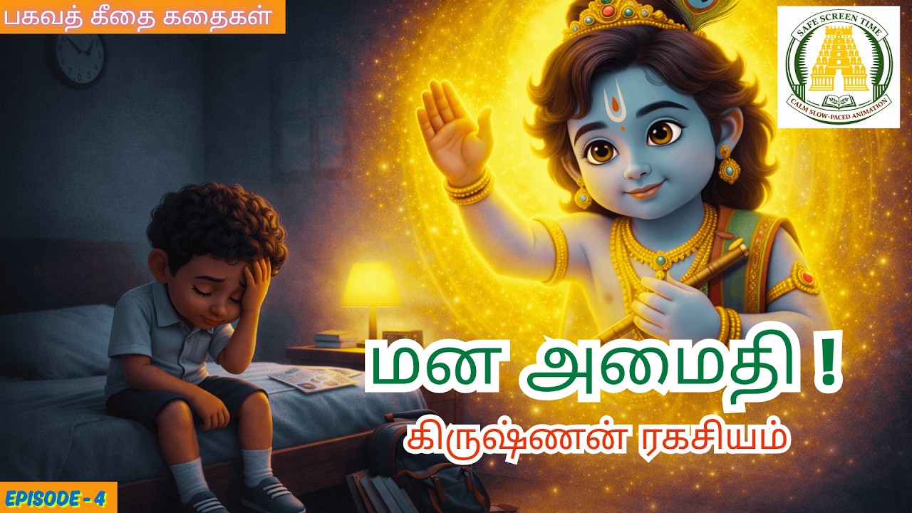 அர்ஜுனாவின் குழப்ப மனம் அமைதியாகிறது 🧠 Krishna Inner Peace Story For Children in Tamil #bhagavadgita