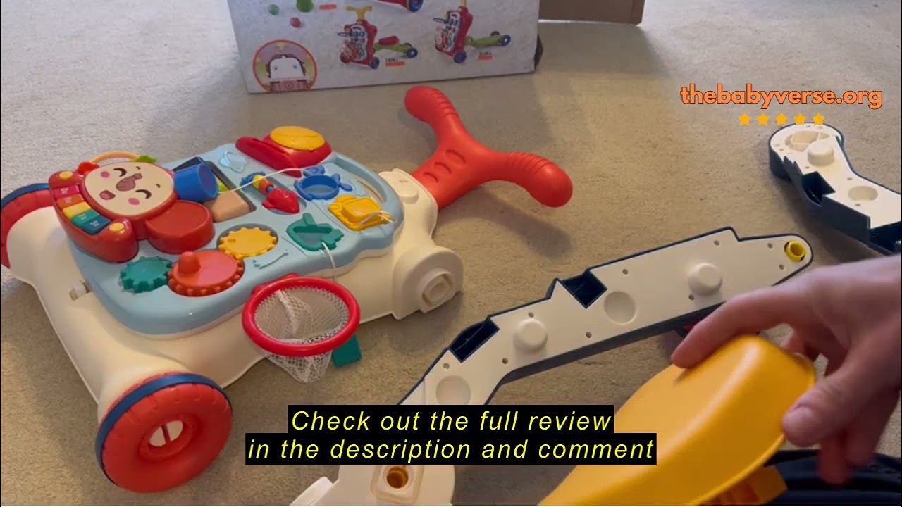 Review Baby Walker 5 in 1,VATOS Sit-to-Stand Learning Walker,Assemble as Scooter/Balance Bike/Push W