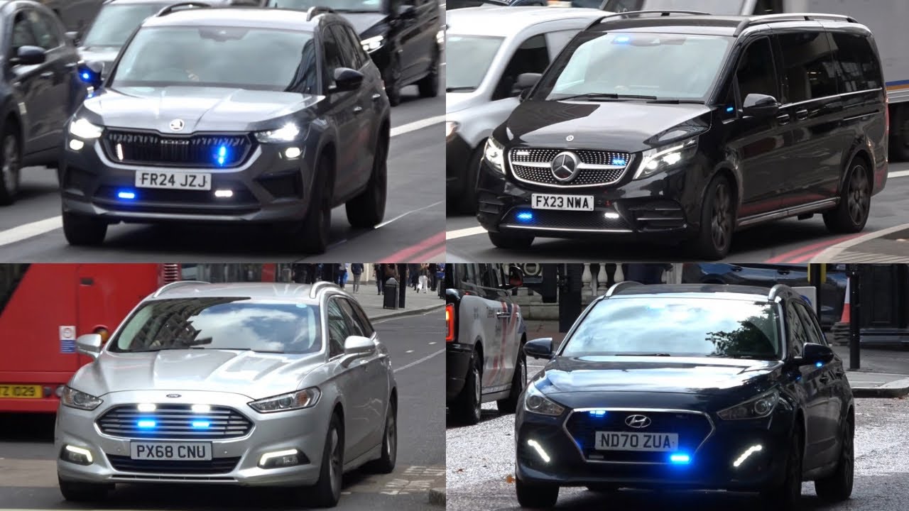 Unmarked Police & Fire Cars responding in London