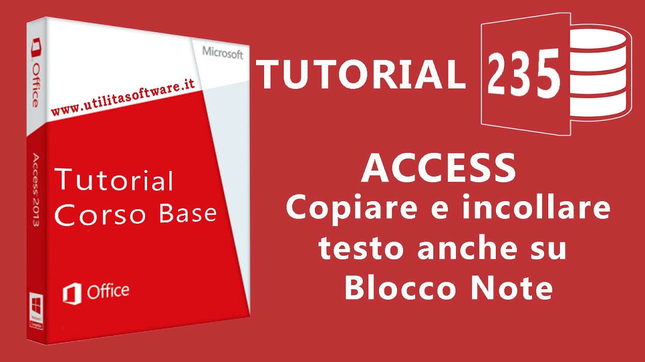 Access:  Copiare e incollare testo anche in Blocco Note - Tutorial 235