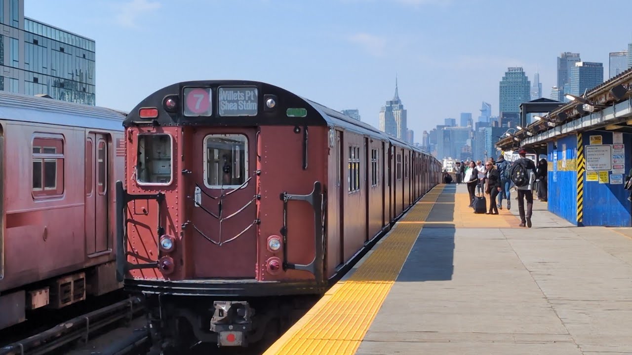 NYC Subway: Vintage R33/R36 Redbirds Operating on the 7 Line for the 2026 Mets Home Opener 