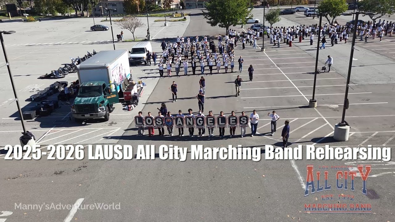 2025-2026 Los Angeles All City Marching Band Rehearsing