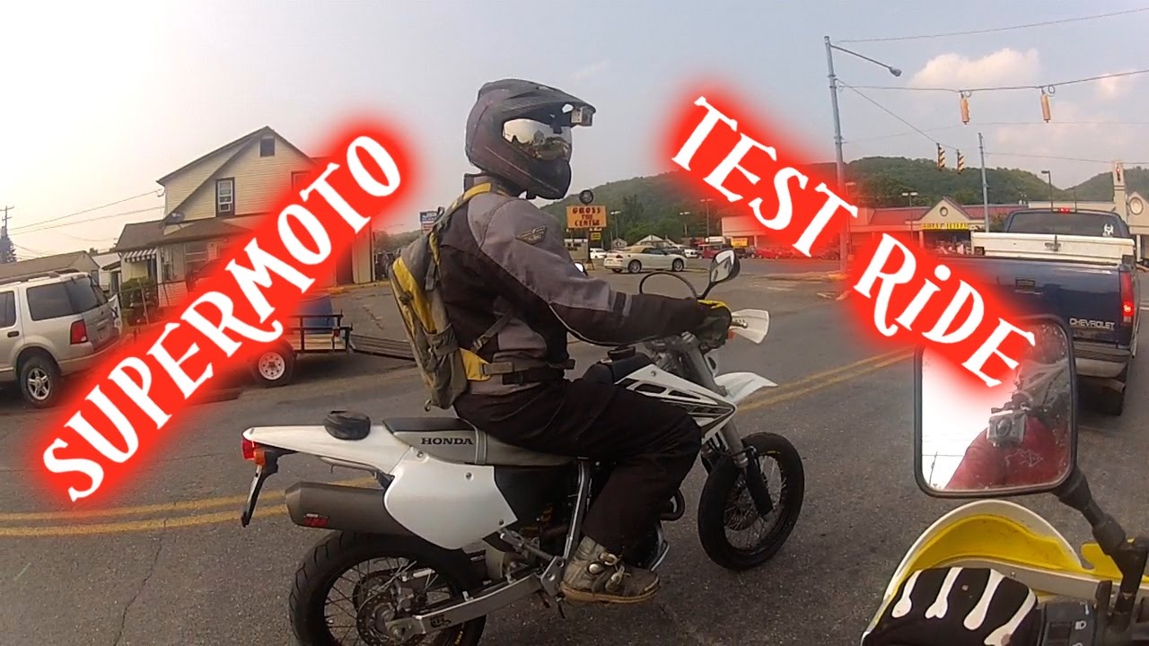Honda  XR400 supermoto test drive!