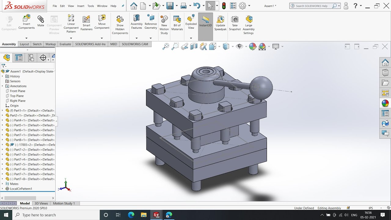 Tool post design and assembly in solidworks |