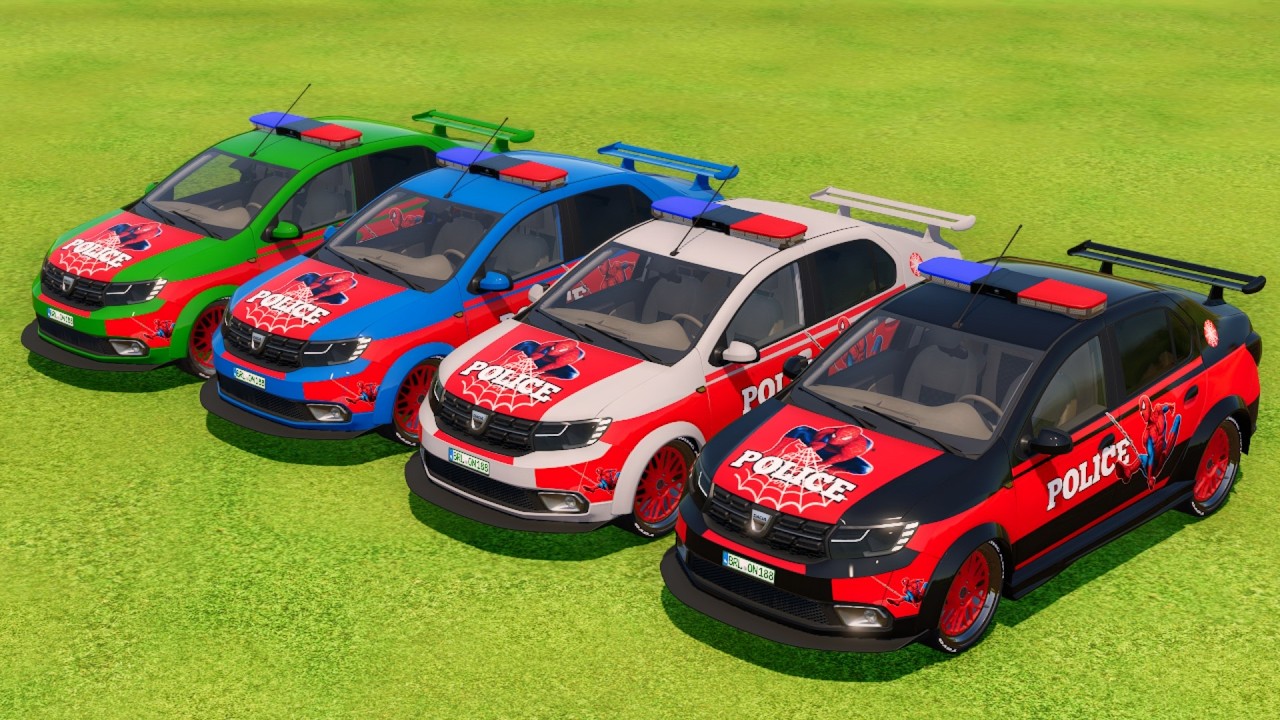 Tranporting Coloful Rainbow Police Cars - Farming Simulator 22 #14