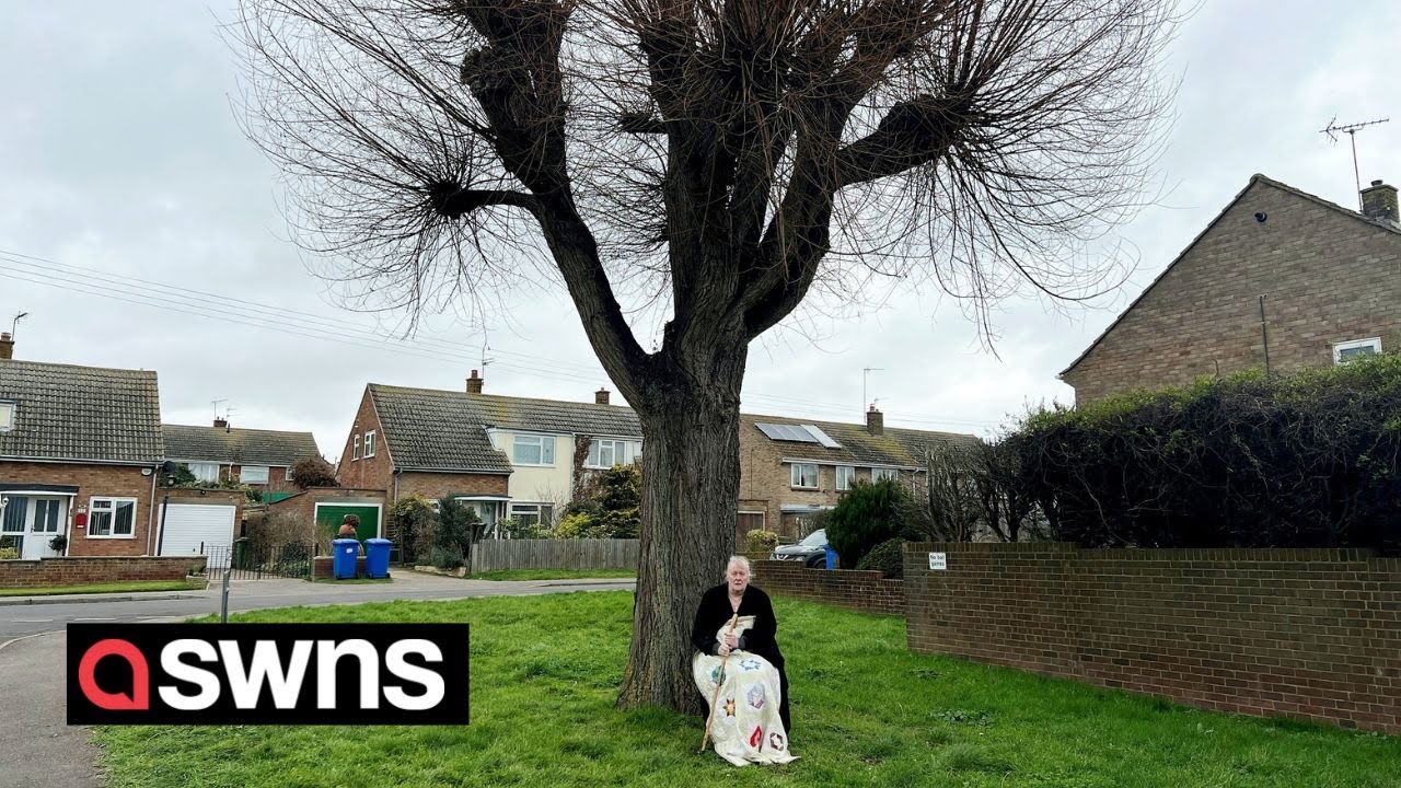Disabled grandmother stages one-woman protest against removal of 61-year-old tree | SWNS