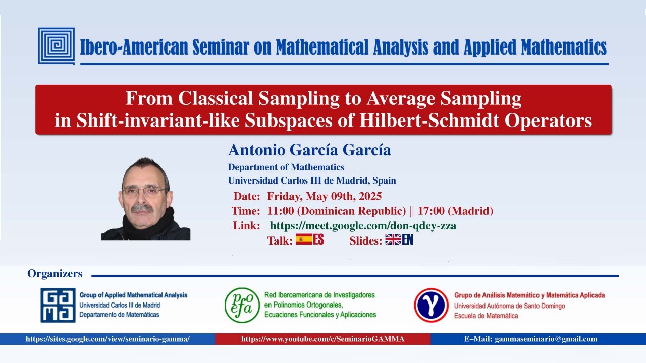 From classical sampling to average sam. in subsp. of Hilbert-Schmidt operators, Antonio G. García