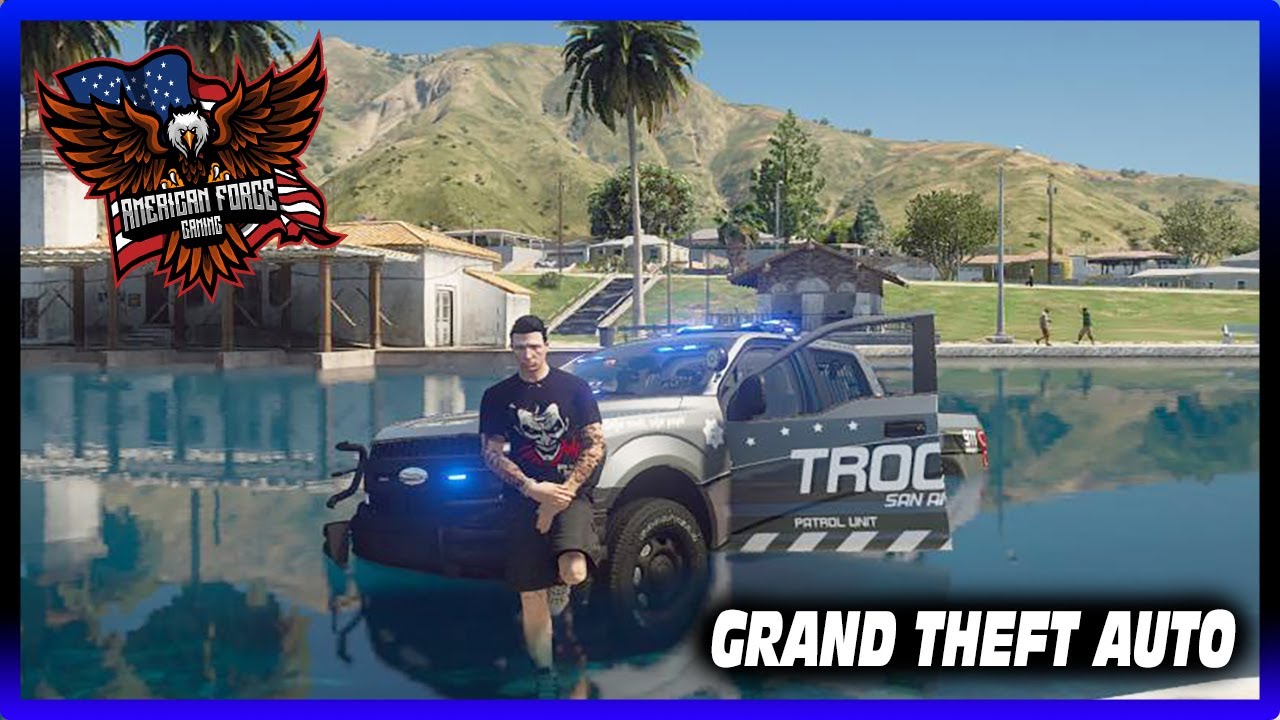 GTA5 RP - DRIVING POLICE TRUCK INTO A POND?? - AFG