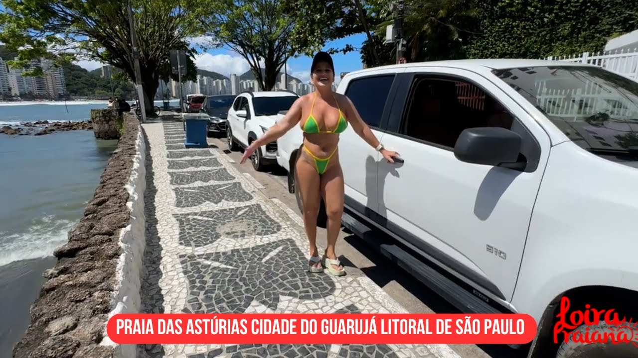 Praia 🏝️ das Ast&uacute;rias cidade do Guaruj&aacute; litoral de S&atilde;o Paulo 