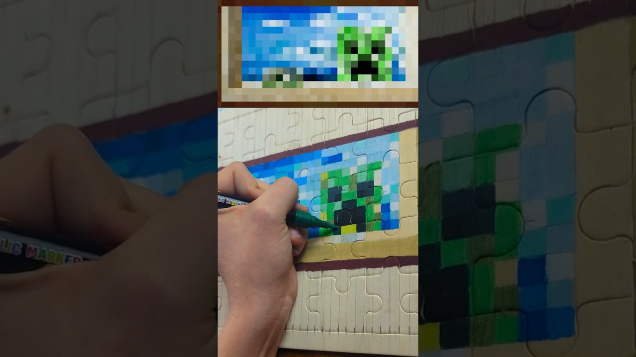 Головоломка Minecraft своими руками | Помогите решить, как закончить покраску! #minecraft