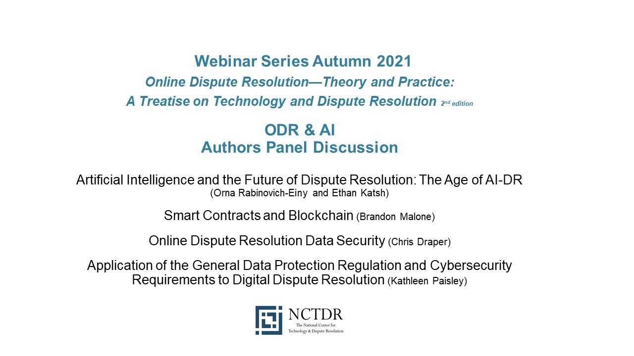 ODR and AI  [Ethan Katsh with expert panel, hosted by Leah Wing]
