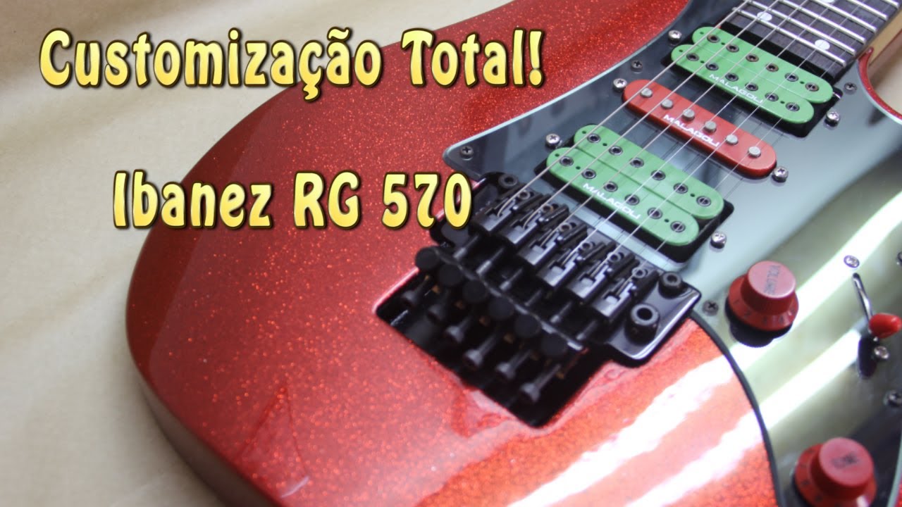 Customização guitarra Ibanez RG 570: Pintura flake + Gotoh + Malagoli - Luth. Brunelli