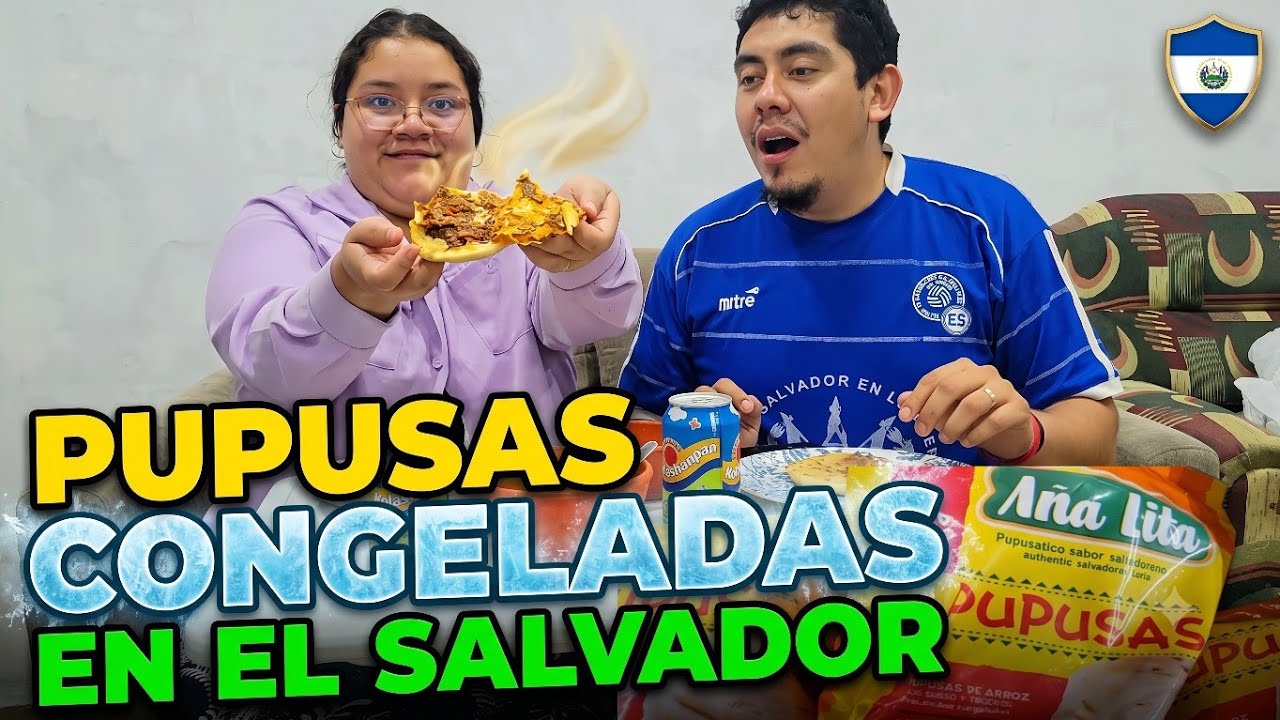 Comiendo las PUPUSAS congeladas del Super - Así se comen las Pupusas🔵⚪️🔵